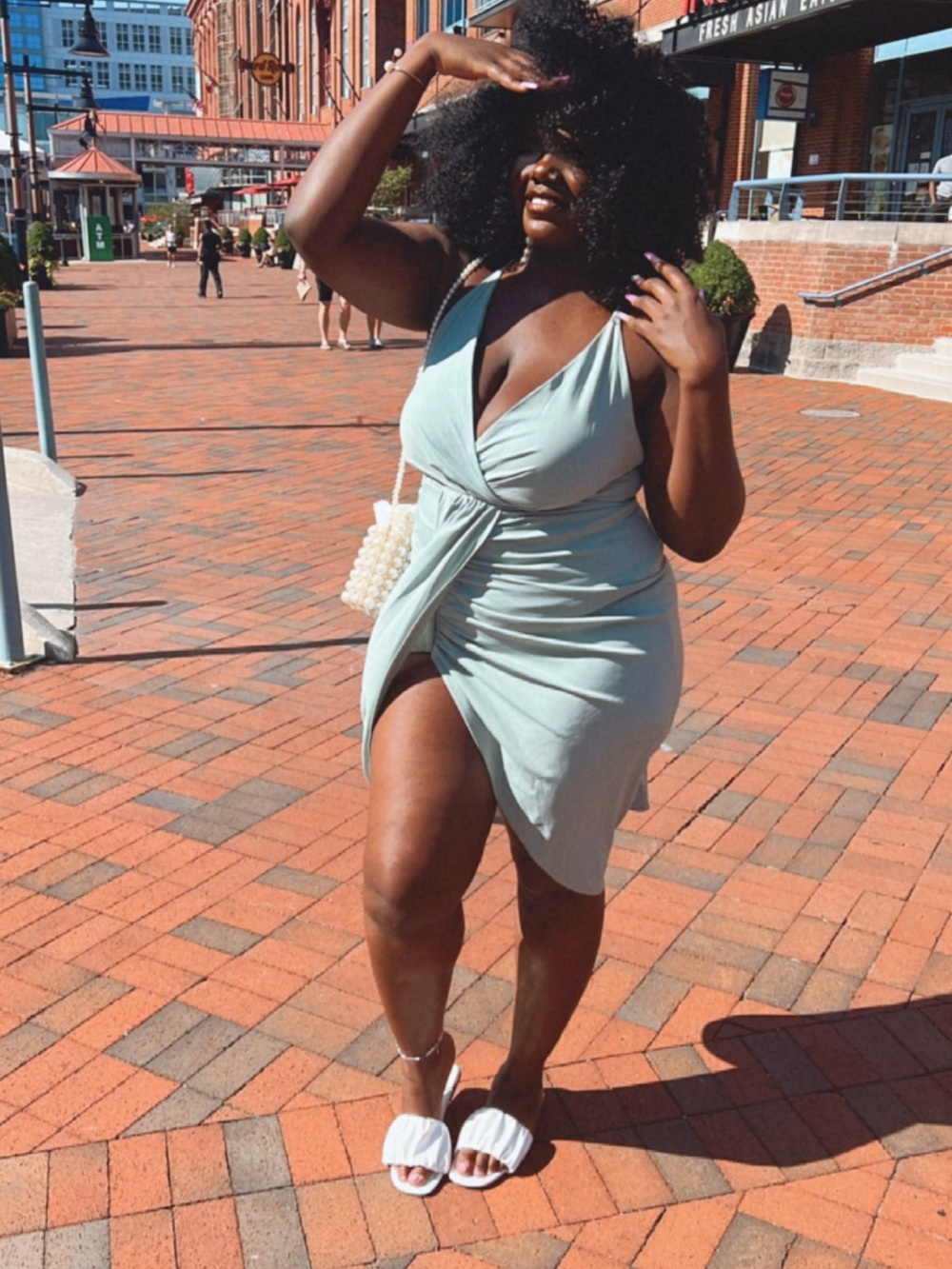 Mint Green Ruched Wrap Maxi Dress - Picture 10 of 14